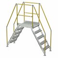 Vestil 5 Step Galvanized Steel Cross-Over Ladder 91.5"x92.15" 500lb Capacity COL-5-46-23-HDG
